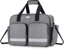 Saco médico Trunab - Saco de primeiros socorros vazio para enfermeira, médico, paramédico - Bolsa de enfermeira de cuidados caseiros com camada acolchoada para laptop - Design patenteado - Grey