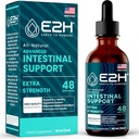E2H Suporte Intestinal Avançado - Suplemento de limpeza intestinal natural e digestivo - Wormwood e extrato de nozes pretas - Não-GMO, Vegan - 2 Fl Oz