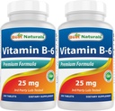 Best Naturals Vitamina B6 25mg 250 Comprimidos (250 Contagem de 2))