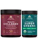 Nutrição antiga Multi Colágeno Proteína Pó, sem sabor, 60 Servings + Supergreens Pó, Greens Sabor, 25 Servings