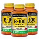 MASON NATURAL Ultra B.100 Complexo, 300, Abastecimento Dia, para suporte imunológico normal e Metabolismo de Energia, 3 Pack