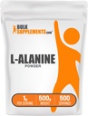 BulkSuplements.com L-Alanine Powder - Suplemento Aminoácido, Alanine Suplemento - Sem sabor e sem glúten, 1g por serviço, 500g (1,1 lbs) (Pacote de 1)
