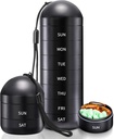 Zannaki Weekly Pill Organizer 7 Dia 2 vezes por dia, Portable Metal Travel Waterproof AM PM Pill Box, grande caixa de pílulas, BPA Free Daily Medicine Organizer Holder for Vitamina, Fish Oil, Suplemento