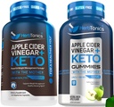 Herbtônicos Apple Cider Vinagre Cápsulas com Keto BHB - Suporta Digestão, Detox e Metabolismo para Mulheres e Homens, Livre de Açúcar, Keto Fórmula.