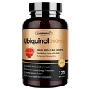 ZEBORA Ubiquinol CoQ10 200mg Softgels, 4-em-1 poderoso antioxidante para saúde do coração e vascular, essencial para a produção de energia, Max Absorção Forma ativa de CoQ10, 120 Softgels