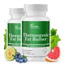 Queimador de gordura termogênico para mulheres e homens - suppressor de apetite para perda de peso - Inclui extratos de chá verde para alívio de bloat - reforço de metabolismo - pacote de 2