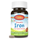 Carlson - Ferro Mastigável do Kid, 15 mg, Absorção Superior, Saúde do Sangue, Produção de Energia e Bem-Estar Optimal, Sabor Natural de Morango, 60 comprimidos