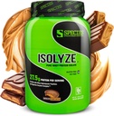 Espécie Nutrição Isolyze Whey Protein Powder, 100% Whey Isolate para construção muscular, 27,5g Protein Per Scoop, No Sugar & Low Fat (Chocolate Peanut Butter, 22 Servings)