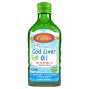 Carlson - Óleo de fígado de bacalhau de criança, 550 mg Omega-3s, além de vitaminas A e D3, óleo de peixe líquido, bacalhau norueguês selvagem, óleo de peixe nórdico de origem sustentável, maçã verde, 250 ml (8,4 Fl Oz)