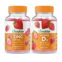 Zinco vitalável 50mg + Vitamina D 5000 UI, Gummies Bundle - Grande degustação, Suplemento Vitamina, Gluten Free, GMO Free, Gummy mastigável