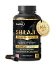 Cápsulas Shilajit para homens e mulheres, 16.000mg Puro Himalaia Orgânico Shilajit Suporta Vitalidade e Bem-Estar,Premium Pure Himalayan Suplemento 2 Meses Abastecimento, 60 Cápsulas
