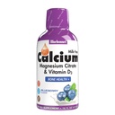 Bluebonnet Nutrição Citrato de cálcio líquido Citrato de magnésio, Vitamina D3, Saúde Óssea, Sem Glúten, Sem soja, sem leite, kosher,32 Servings, sabor de mirtilo, 16 Fl Oz (Pacote de 1)