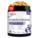 NATUREZA TARGET Probióticos para cães, 6 bilhões de UFCs, congelação de probióticos de cães secos com prebióticos e enzimas para Diarréia, Gás, Vitaminas e Ómega 3 para pele e saúde imunitária, Alergia Itch alívio, 180 contagem