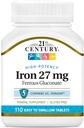 Ferro do século 21 27 Mg Comprimidos de Gluconato Ferroso, 110Count