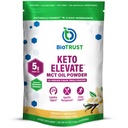 BioTrust Keto Elevate – C8 MCT Oil Powder – Ketogenic MCT Cafe Creamer, Keto Cafe Creamer – Clean Energy, Mental Focus, Clarity – 100% Caprylic Acid MCT Powder, Non-GMO (Baunilha Francesa, 20 Servings)