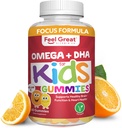 Sinta-se grande vitamina Co. Completo DHA Gummies para crianças com Omega 3 6 9 + DHA, Vitamina C, Suporta função cerebral saudável, visão e saúde do coração