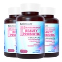 BioEmblem Beauty Probióticos para Mulheres, 35 bilhões de UFC 14 Strains com Biotina, Colágeno, Prebióticos para a Saúde Digestiva, Pele de cabelo e unhas, Suplemento de Probióticos Vaginais, prateleira estável, 90 Caps