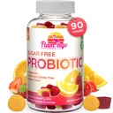 Gummies probióticos açúcar livre- 3 bilhões UFC reduzir o gás, Bloating - Probióticos para mulheres, crianças e homens Probiótico- Bacillus Coagulans- Natural, Vegan, Vegetariano, Kosher, Halal – 90 Gummy Probióticos