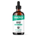 Vitamina Líquida Orgânica Vitamina B12 Suplemento 2500 mcg, Metilcobalamina e Adenosilcobalamina Suporte Energético Absorvente Rápido USDA Orgânico, Vegan, Não-GMO B12 Vitaminas para Mulheres e Homens 115 Servindo (115 mL)