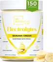 Zero Açúcar - Banana Creme Eletrólitos Pó - Hidratação refrescante - Cafeína Energia Livre com Todos os Ingredientes Naturais - Vegan Keto & Paleo - Açúcar Free Eletrólitos Pó Drink Mix - 150 Servings
