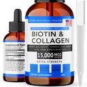 Vitaminas Super Natural Goods Biotin & Colágeno - Perda de cabelo, Gut Health, Antienvelhecimento, Cuidados com a pele & unhas - Feito nos EUA, Não-GMO & Cruelty Free (4 Ounce- 15.000mcg)