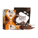 NuGo Slim chocolate escuro crocante manteiga de amendoim, 17g proteína Vegan, 3g açúcar, 12 contagem e Nugo proteína vegetal em pó, 20g proteína, 3g açúcar, 25 Servings