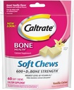 Caltrate 600+D3, cálcio e vitamina D3 Suplemento mastigação macia, 600mg (Vanilla Crème Flavor, 60 contagem)