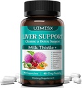 Suplemento de Cardo de Leite - Detox Fígado Cleanse Fórmula Suporte de Fígado de Ervas com Cardo de Leite, Raíz de Dente-de-Leão, Alcachofra, Turmérica, Astragalus para Saúde do Fígado, 90 Cápsulas