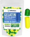 XPRS Nutra Tamanho 2 Cápsulas vazias - 100 Count Cápsulas de Gelatina Vazias - Pills DIY Cápsula de preenchimento - Pure Bovine Pill Gel Caps para Do-It-Yourself Suplementos (verde/amarelo)