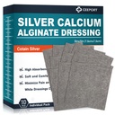Ag Silver Alginate Alginate Wound Dressing Pads 3'' x 3'' (Pacote de 10), Macio Altamente Absorvente Silver Wound Dressing, Não-Adesivo Dressing for Wound Care, Pads de remoção indolor para feridas