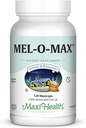 Maxi Health Mel-O-Max - Melatonina - com Raiz Valeriana - Ajuda ao Sono - 120 Cápsulas - Kosher