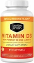 Berkley Jensen Vitamina D3 2000UI de alta potência (50 mcg) (640 Softgels), Suplemento dietético para dentes, músculo, função imune e saúde óssea, para homens e mulheres, fabricados nos EUA, 640 dia de fornecimento