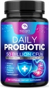 Probióticos 60 bilhões UFC - 10 Strains + Enzimas Digestivas & Prebióticos - Melhor Probiótico para Mulheres e Homens, Suporta Imune, Gut Health, Obstipação Ocasional, Diarreia, Gás e Bloating - 120 Cápsulas