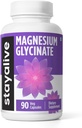 STAY ALIVE Magnésio Quelado Glicinato 500mg, Alta Absorção, 90 Cápsulas, Pó de Glicinato 100% puro, Suplemento de Magnésio de Força Extra para Mulheres e Homens, Pílulas sem Glúten e Não-GMO