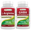 Melhores naturais L-Arginina 1000 mg & GABA Suplemento 750mg