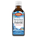 Carlson - O mais fino óleo de peixe, 1600 mg Omega-3s, suplemento de óleo de peixe líquido, óleo de peixe norueguês, Wild-Caught, óleo de peixe de origem sustentável líquido, apenas pêssego, 200 mL (6.7 Fl Oz)
