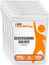 BulkSuplements.com Sulfato de glucosamina em pó - Suplemento de glucosamina, Suplemento de suporte conjunto - Sem glúten, 1g por serviço, 1kg (Pacote de 5) (11 lbs)