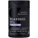 Sports Research Flaxseed Oil Softgels 1242mg - Suplemento Omega 3 baseado em plantas para mulheres e homens - Não-GMO verificado, soja e glúten livre (200 contagem)