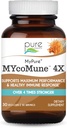 MycoMune 4X Organic Mushroom Supplement - Reishi, Leon's Mane, Cordyceps, Chaga, Shiitake, Maitake para sistema imunológico, Estresse de Combate, Construir Energia por Puro Essence - 30 Caps