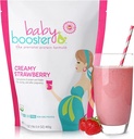 Bebê Booster gravidez proteína em pó vitamina Suplemento Shake - OB / GYN aprovado pré-natal e pós-natal Lactação Uso - alívio da doença matinal com Vegan DHA e folato de metilo - morango cremoso, 1 lb