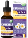 Erva de camomila Extract Drops, Natural Calm Herbal Tincture Supplement w / Passion Flower, St. John's Wort, Lavanda, Reishi, & Echinacea para suporte de relaxamento e suporte imunológico. 2 onças