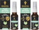 Bee e você spray de garganta de mel cru, extrato de própolis 100% puro, suporte imunológico, alívio de garganta e congestionado, saúde oral, antioxidantes, Natural, Keto, Paleo, Gluten-Free 1 FL Oz (Pacote de 2)
