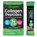 Orgain Hydrolyzed Collagen Peptides Travel Packets Para Mulheres e Homens - 5g Grass Fed Colágeno Por Servir, Cabelo, Pele, Nail & Joint Support Supplement, Não-GMO, Tipo I & III - Sem sabor (25 Contagem)