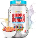 ALFA LION Sobre-humano Whey Protein Powder, Grande Degustação Isolado Puro, Baixo Carbo, Açúcar, Sem Bloat Pós treino, Recuperação muscular e crescimento (28 Servings, Cereal Anabólico) 31.2175 Onça