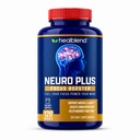 Healblend Neuro Plus Focus Booster - Suplemento de suporte cerebral avançado com vitamina B6, B12, folato - melhora a memória, concentração, clareza mental e função cognitiva – 120 cápsulas