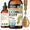 BIO KRAUTER Alcaçuz Root Tintura - Alcaçuz Raiz Extrato para Apoio Digestivo - Álcool e Açúcar Grátis - Vegan Drops 4 Fl.Oz.