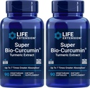 Extensão de vida Extrato de Açafrão Super Bio-Curcumina 400mg, 90 Veg Caps (Pacote de 2) - Cápsula vegetariana - Não-GMO - Altamente Absorvível