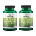 Leme de leite Swanson, Dandelion & Yellow Dock - Suplemento de suporte de ervas do fígado - Suplemento natural que ajuda a manter a saúde geral e bem-estar - (120 cápsulas) (2 embalagem)