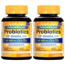 NewRhythm Probióticos 50 bilhões UFC 20 Strains, 120 cápsulas vegetativas, tecnologia de liberação direcionada, resistente ao ácido estomacal, sem necessidade de refrigeração, não-GMO, sem glúten
