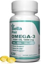 Omega 3 FishPetróleo suplementos - 1000mg óleo de peixe 788 mg Ômega-3 gordura ácido arroto , 488 DHA & 180 EPA para músculo osso coração suporte e saúde do cérebro , Suplementos para homens e mulheres , 120 Softgels